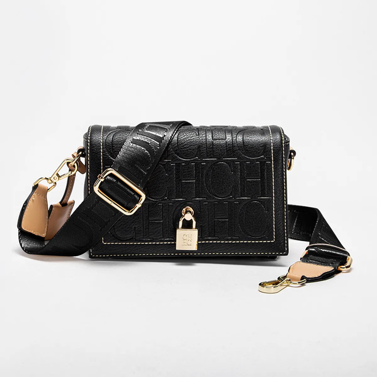 CH Fashion Design 2024 New Solid Colour Printed Head Bag Model Metal Accessories Buckle Women's Shoulder Bag Luxury Brand