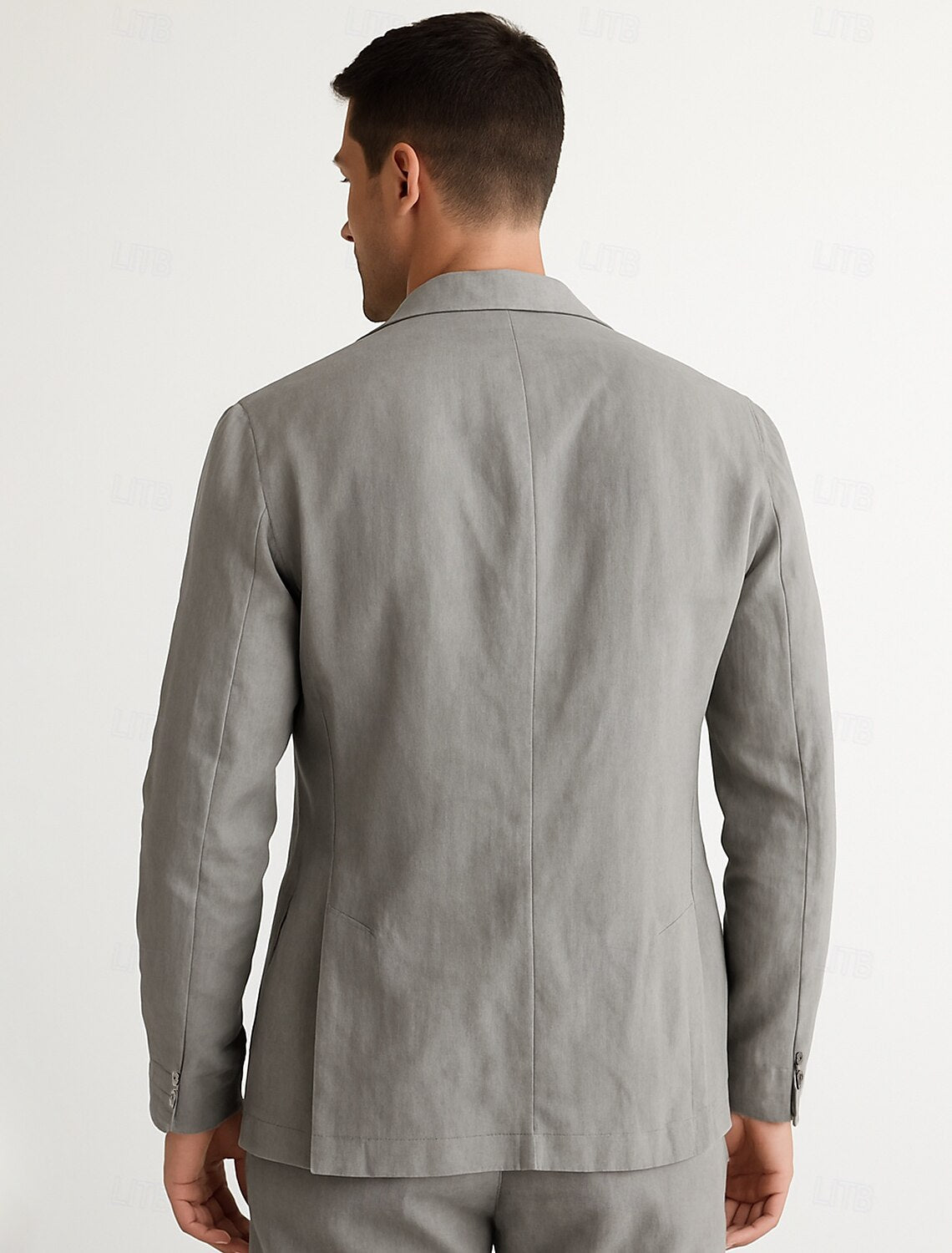 Hombre Chaqueta americana Boda Aniversario Fiesta Verano Primavera Lino Color sólido Recto 1 botón Chaqueta de sport Gris oscuro Negro Verde Claro Azul Marino #15252767