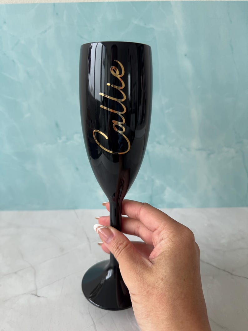 Copa de champán de acrílico personalizada con nombre, recuerdo de fiesta, regalo para despedida de soltera, ideas de regalo para despedida de soltera