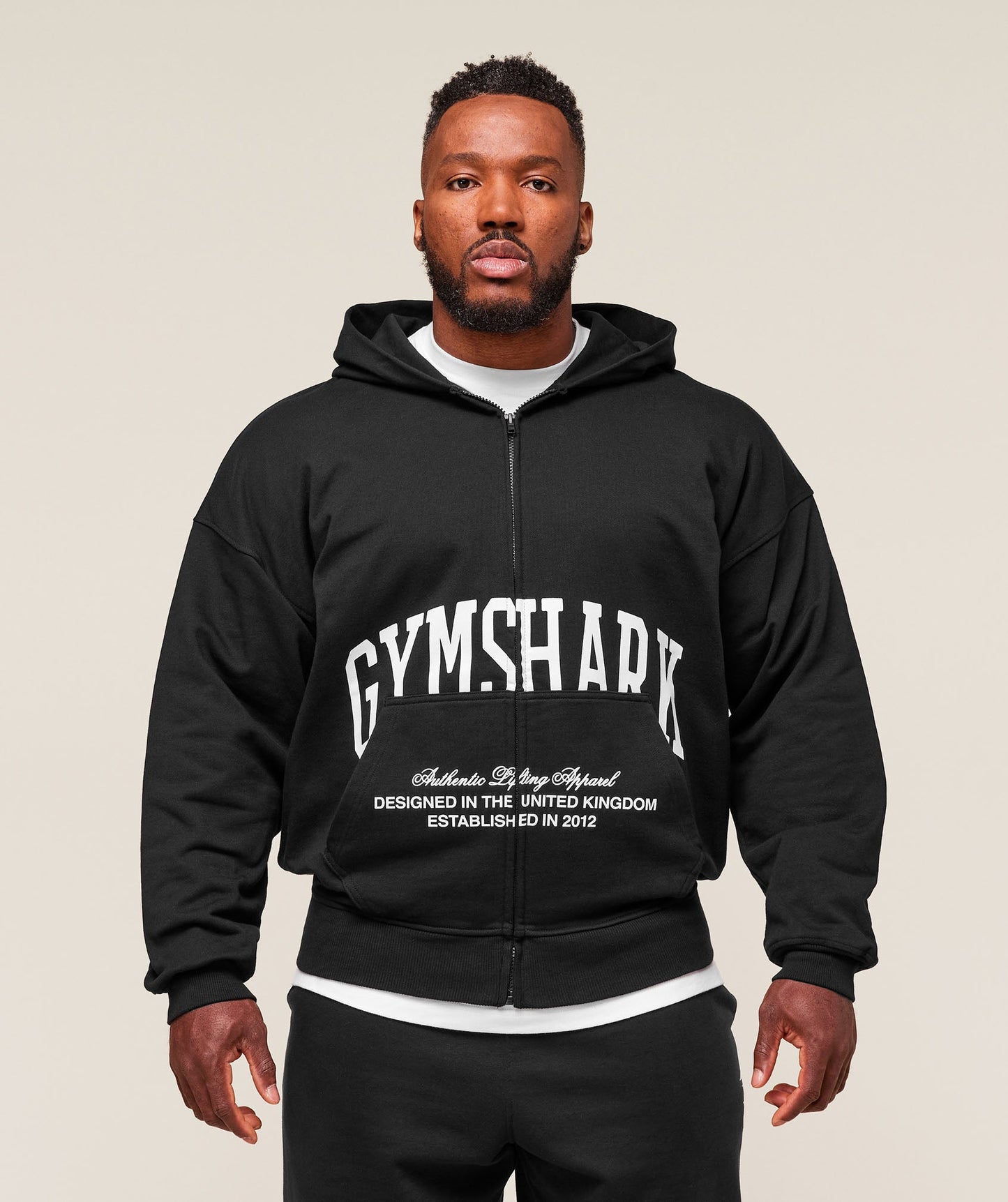 Sudadera con capucha y cremallera Collegiate Script