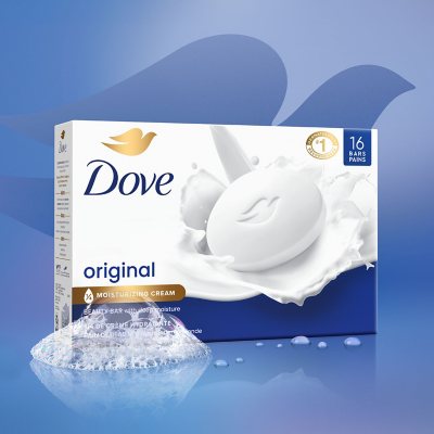 Dove Beauty Bar Soap, Original White, 3.75 oz., 16 ct.