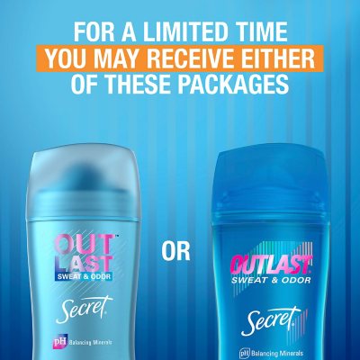 Secret Outlast Clear Gel Deodorant, Completely Clean, 2.6 oz., 4 pk.