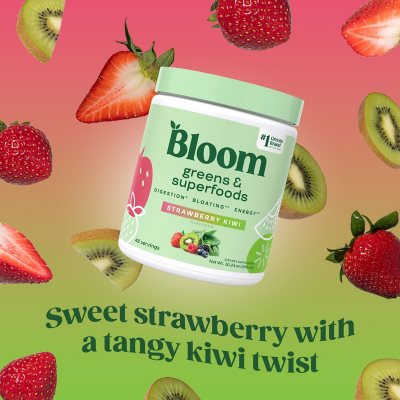Bloom Nutrition Greens & Superfoods Powder, Strawberry Kiwi, 0.5 lbs.