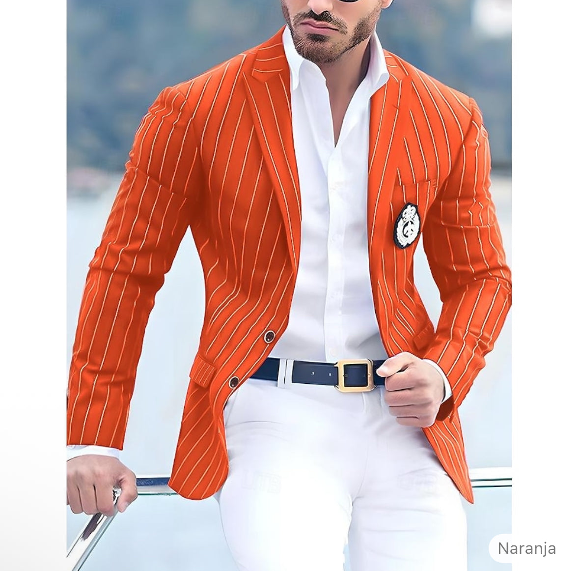 Hombre Graduación Traje de cóctel chaqueta Negocio Noche formal Fiesta de Boda Solo arriba Moda Casual Verano Primavera & Otoño Poliéster Rayas Bolsillo Casual / Diario Botonadura Simple Chaqueta de #9663382