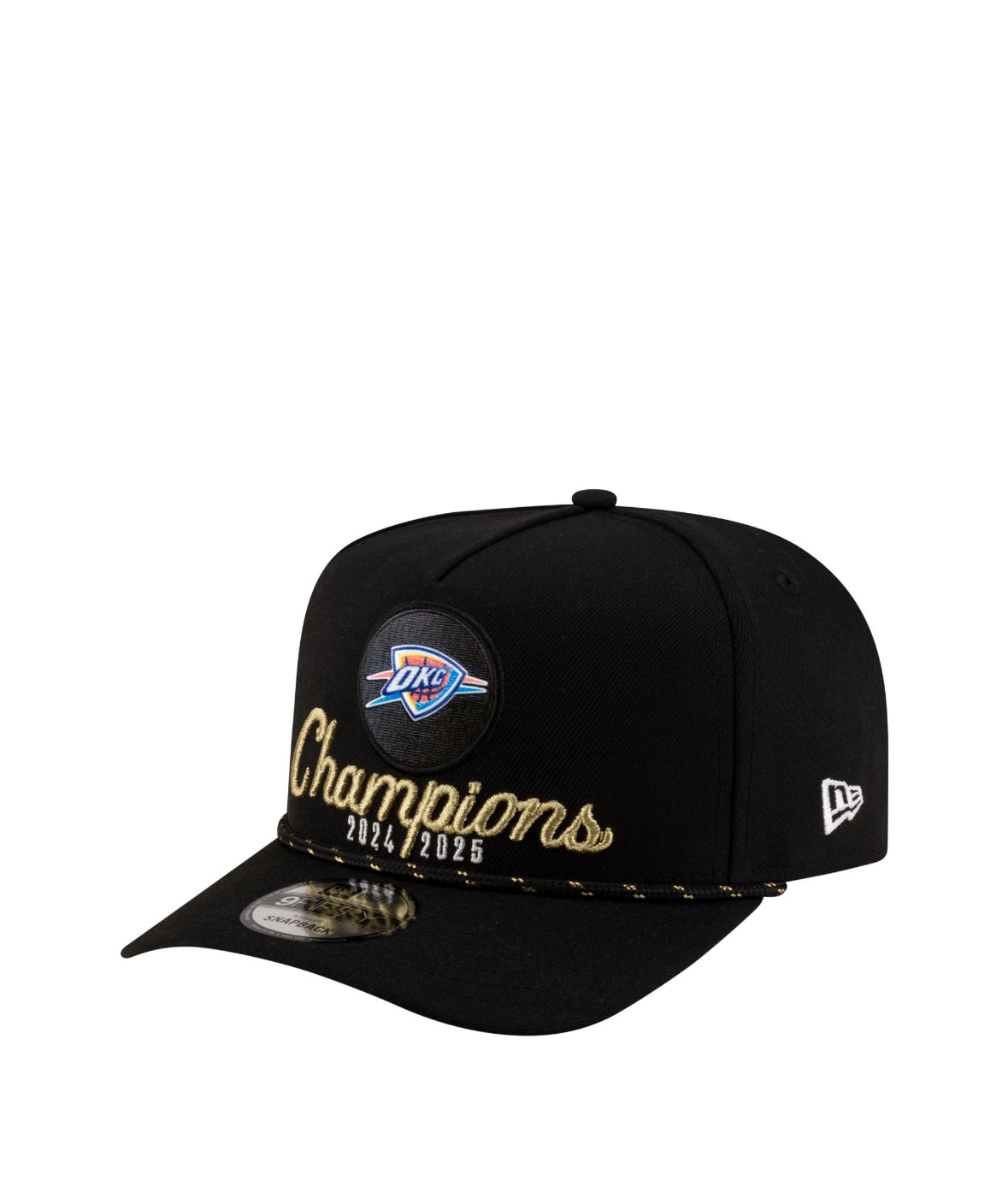 New Era Adult 2025 NBA championship Oklahoma City Thunder Locker Room 9Fifty Adjustable Cap.