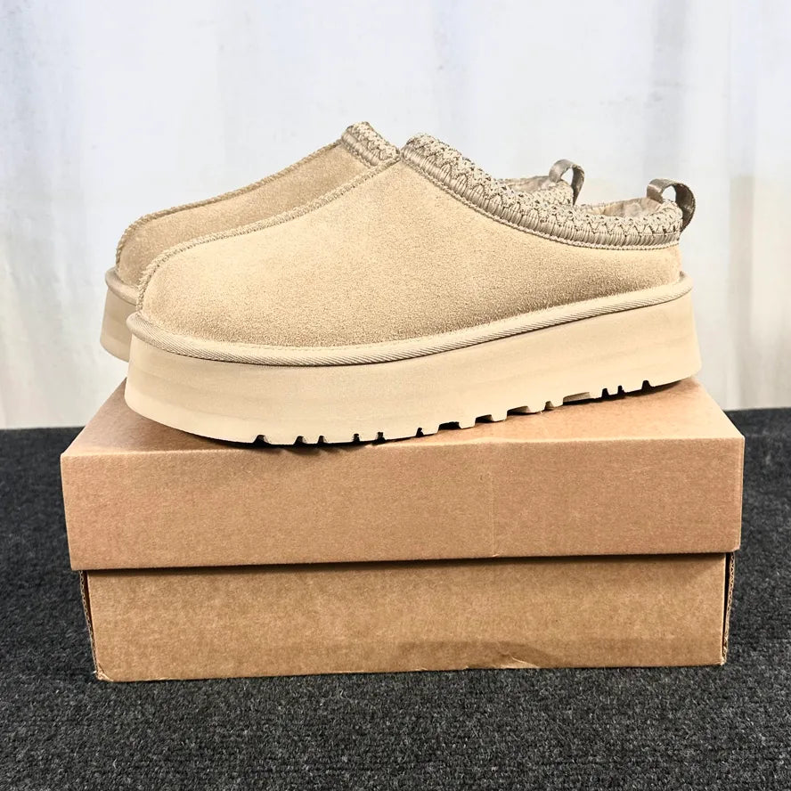 Designer Tasman Slippers Women's Tazz Slippers Vintage Mustard Seeds Chestnut Sand Matte brown fur sheepskin Classic Boots Winter non-slip shoes Suede wool boots