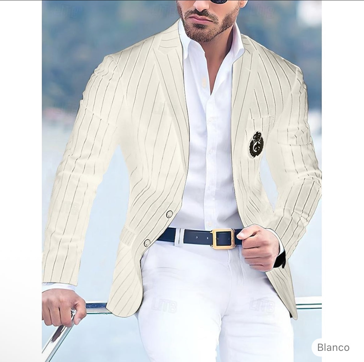 Hombre Graduación Traje de cóctel chaqueta Negocio Noche formal Fiesta de Boda Solo arriba Moda Casual Verano Primavera & Otoño Poliéster Rayas Bolsillo Casual / Diario Botonadura Simple Chaqueta de #9663382