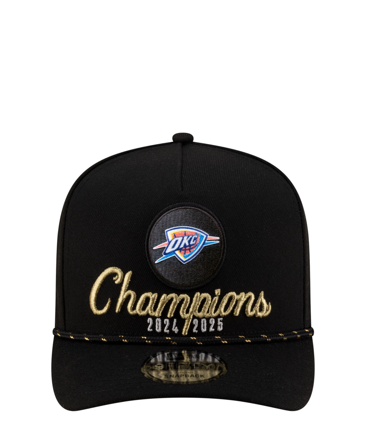 New Era Adult 2025 NBA championship Oklahoma City Thunder Locker Room 9Fifty Adjustable Cap.