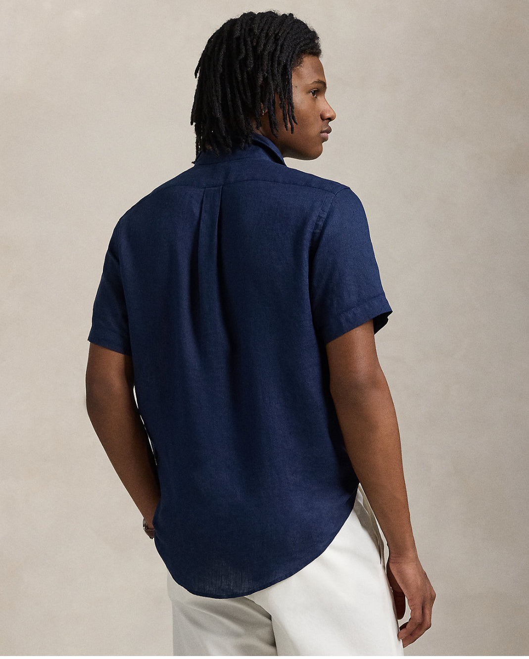Men’s Short-sleeve Linen Button-up