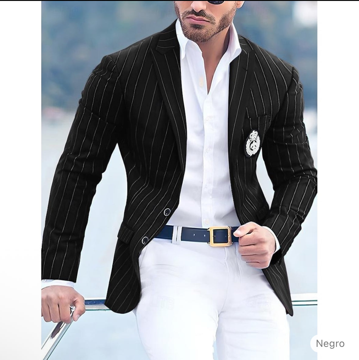 Hombre Graduación Traje de cóctel chaqueta Negocio Noche formal Fiesta de Boda Solo arriba Moda Casual Verano Primavera & Otoño Poliéster Rayas Bolsillo Casual / Diario Botonadura Simple Chaqueta de #9663382