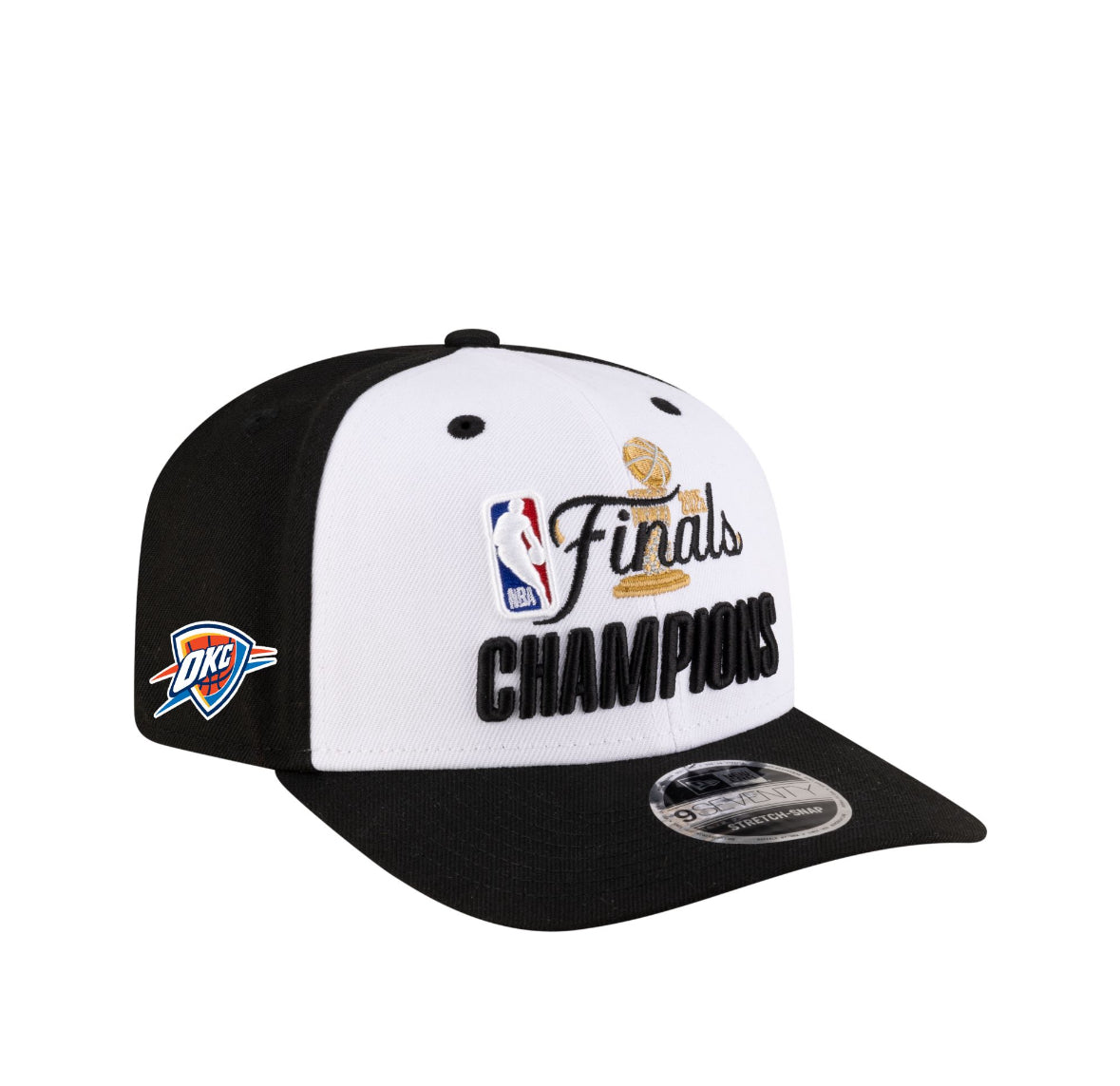 New Era Adult 2025 NBA championship Oklahoma City Thunder Locker Room 9Fifty Adjustable Cap.