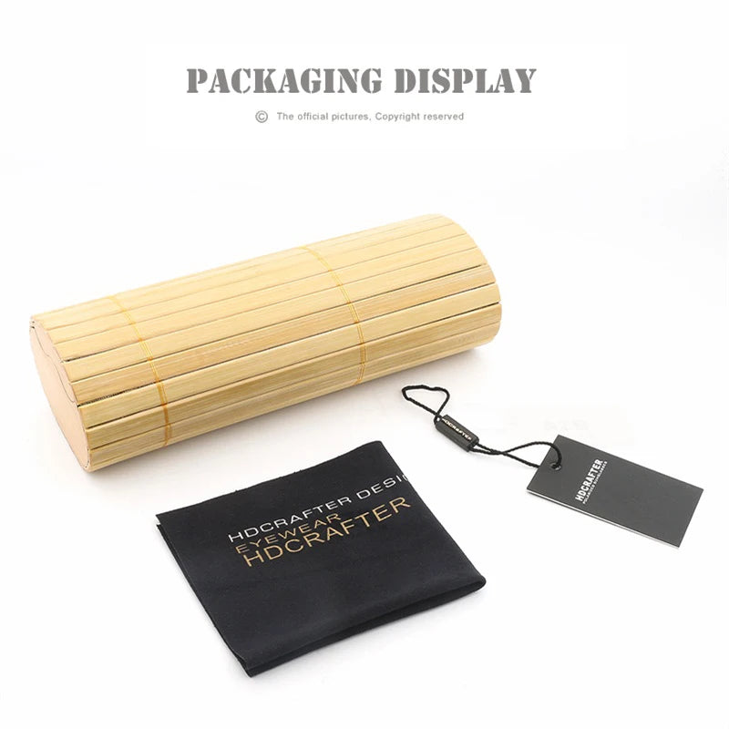 HDCRAFTER Oversized Vintage Square Glasses Frame with Clear Lens Women Men Wood Optical Eyeglasses Prescription Frames Spectacle