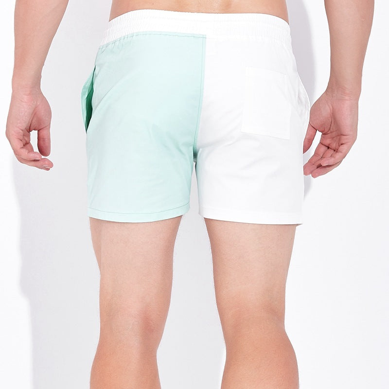 Fashion Trendy Patchwork Contrast Color Pure Cotton Personality Shorts