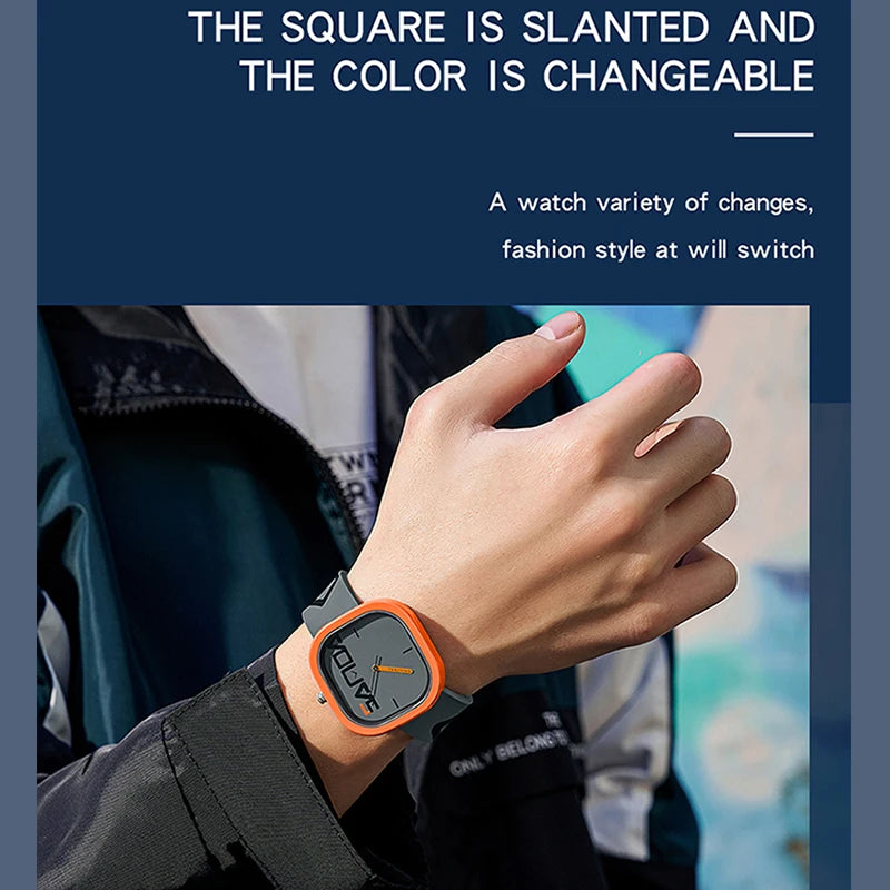 SANDA Brand Fashion Sports Quartz Watch Men Luxury Casual Waterproof Silicone Strap Men Clock  Simple Design Men Wristwatch 3203