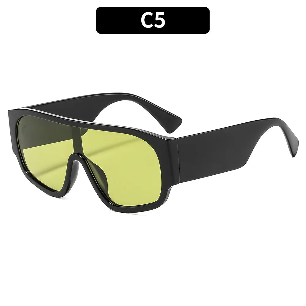 Women Men Square Sun Glasses Retro Oversized Sunglasses Female Black Vintage Fashion Ladies Oculos De Sol Eyeglasses 802350