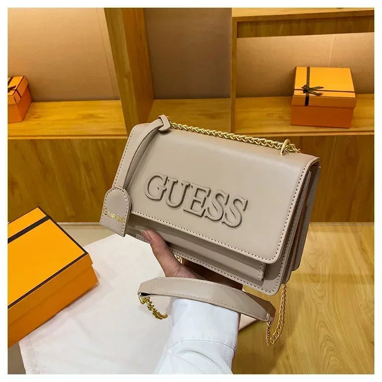 2025 Trendy! Women's Soft - Textured Small Square Crossbody Bag Small Square Crossbody Bag - Fashion - Forward Chain Style, Effortless Everyday Essential