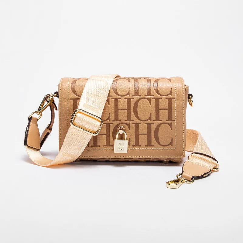 CH Fashion Design 2024 New Solid Colour Printed Head Bag Model Metal Accessories Buckle Women's Shoulder Bag Luxury Brand