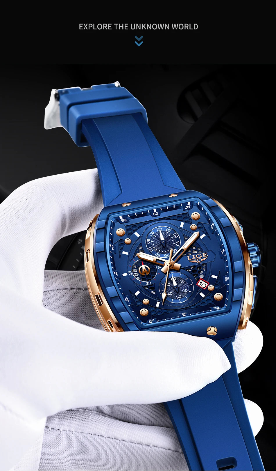 LIGE Top Brand Luxury Watches Men Sport 50M Waterproof Quartz Mens Watch Military Luminous Dive Wristwatch Male Reloj Homre 2024