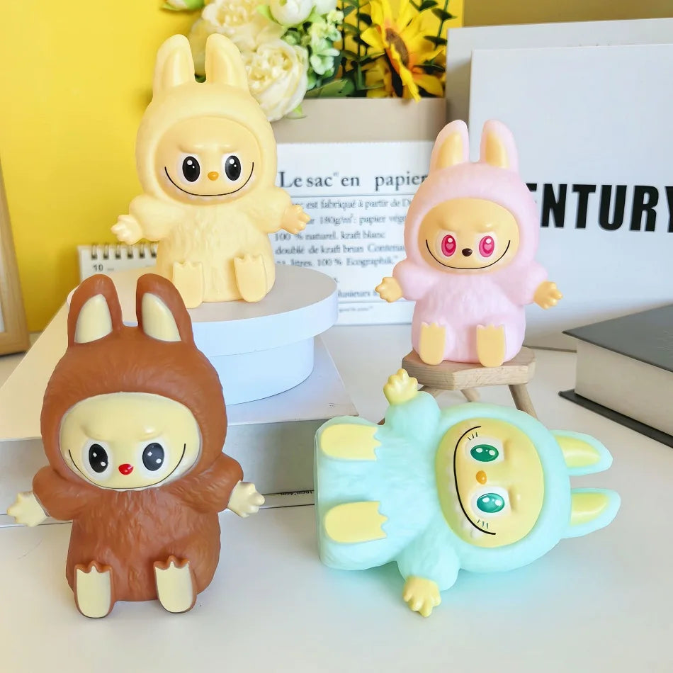 Labubu Night Light Cartoon Cute Children Toy Gift Diy Resin Car Labubu Model Soft Glow Bedside Companion for Sleep gift