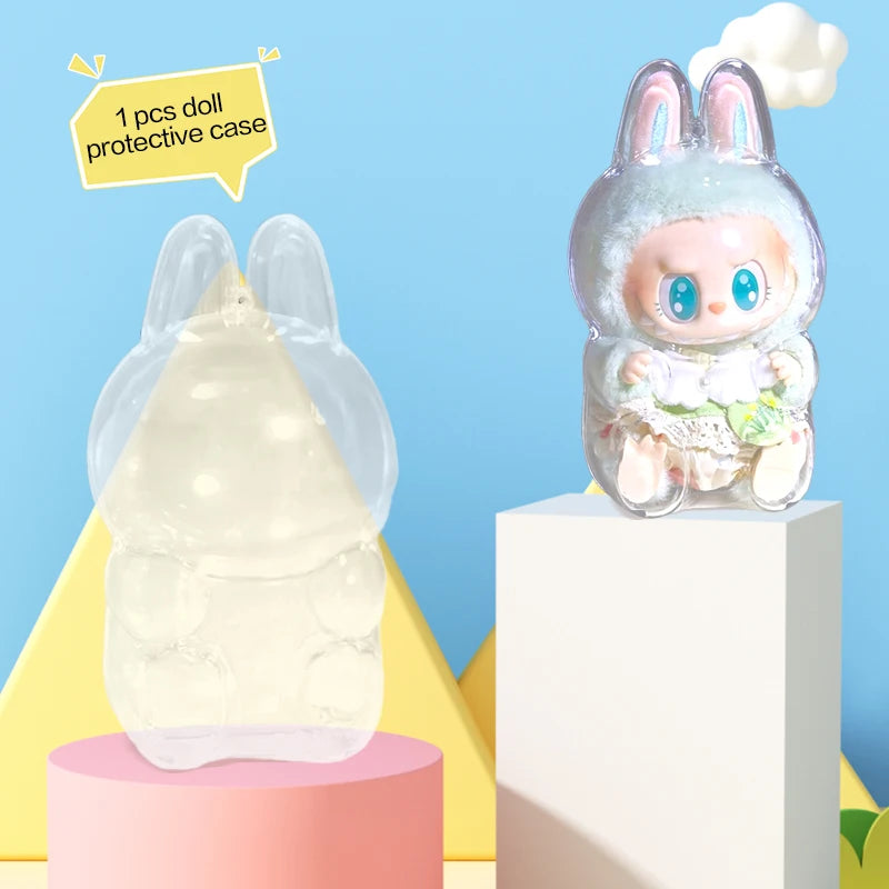 LABUBU Have A Seat Transparent Case Labubu Plastic Case Backpack Charms