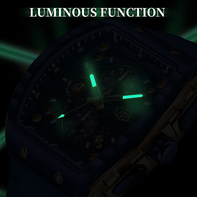 LIGE Top Brand Luxury Watches Men Sport 50M Waterproof Quartz Mens Watch Military Luminous Dive Wristwatch Male Reloj Homre 2024