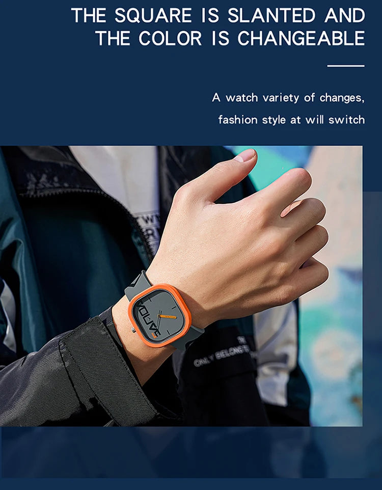 SANDA Brand Fashion Sports Quartz Watch Men Luxury Casual Waterproof Silicone Strap Men Clock  Simple Design Men Wristwatch 3203