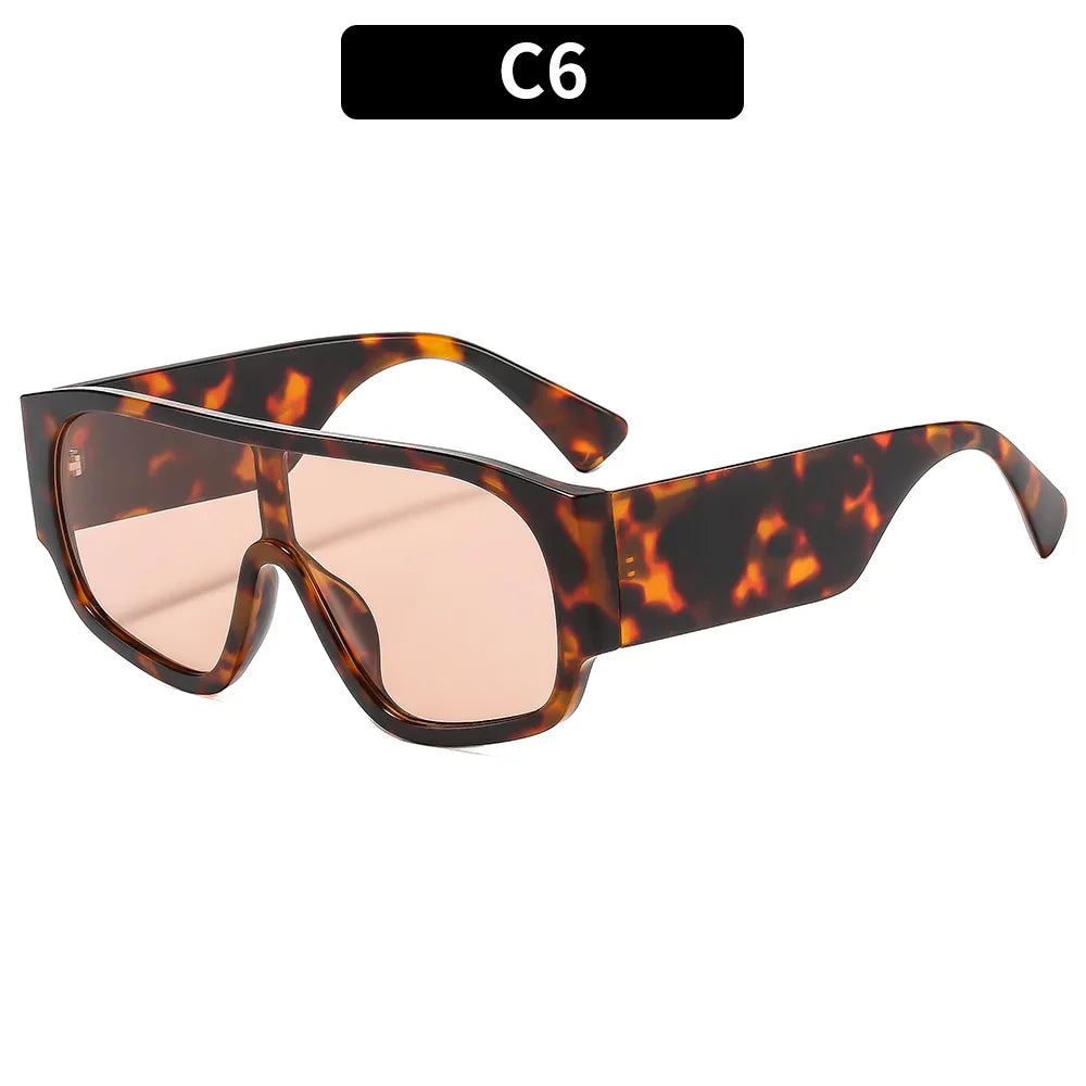 Women Men Square Sun Glasses Retro Oversized Sunglasses Female Black Vintage Fashion Ladies Oculos De Sol Eyeglasses 802350