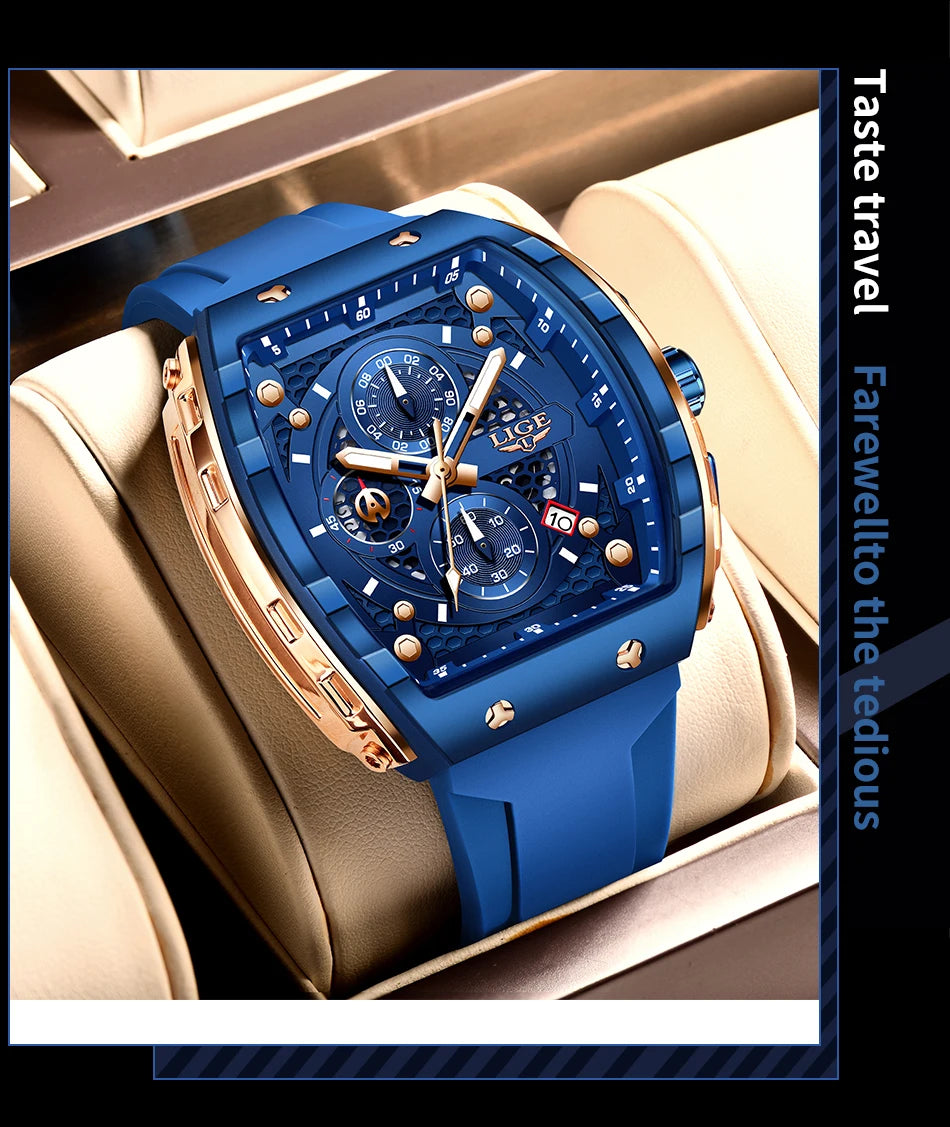 LIGE Top Brand Luxury Watches Men Sport 50M Waterproof Quartz Mens Watch Military Luminous Dive Wristwatch Male Reloj Homre 2024