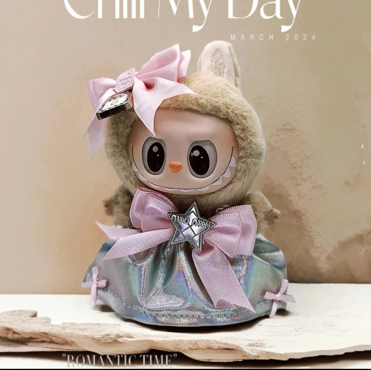 Labubu Doll Clothes For 17cm Labubu Accessories Classic Dress Grid Style Suit Skirt DIY Mini Dolls Clothing