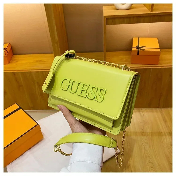 2025 Trendy! Women's Soft - Textured Small Square Crossbody Bag Small Square Crossbody Bag - Fashion - Forward Chain Style, Effortless Everyday Essential
