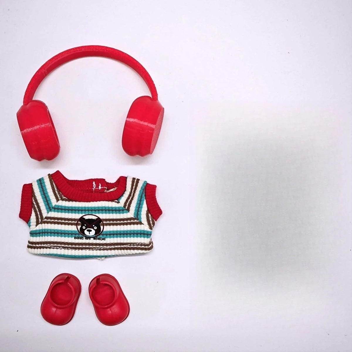 Labubu 3.0 Big Into Energy Red Sports Outfit with Earphones for 15/17cm Ropa Labubu Dolls