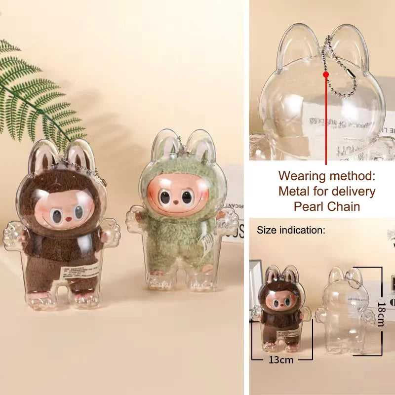 LABUBU Have A Seat Transparent Case Labubu Plastic Case Backpack Charms