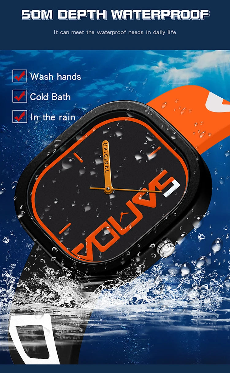 SANDA Brand Fashion Sports Quartz Watch Men Luxury Casual Waterproof Silicone Strap Men Clock  Simple Design Men Wristwatch 3203