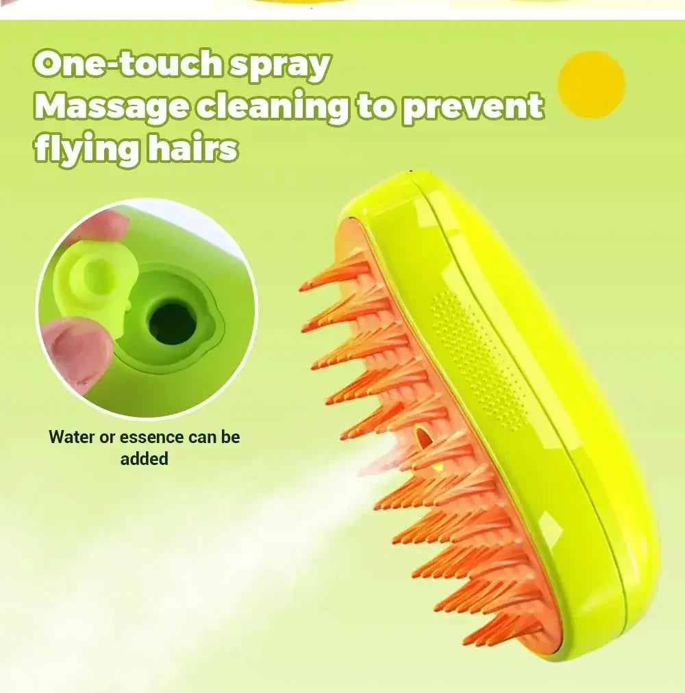 Dog Cat Steamy Brush Steam Brush Electric Sprayer for Massage Pet Grooming Tool Shedding 3 in 1 Electric Sprays Massage Combs