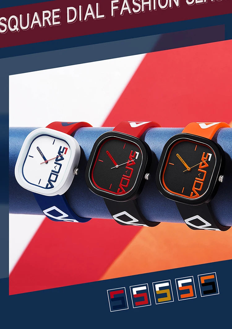 SANDA Brand Fashion Sports Quartz Watch Men Luxury Casual Waterproof Silicone Strap Men Clock  Simple Design Men Wristwatch 3203