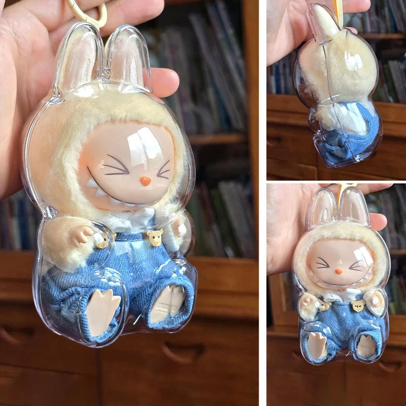 LABUBU Have A Seat Transparent Case Labubu Plastic Case Backpack Charms