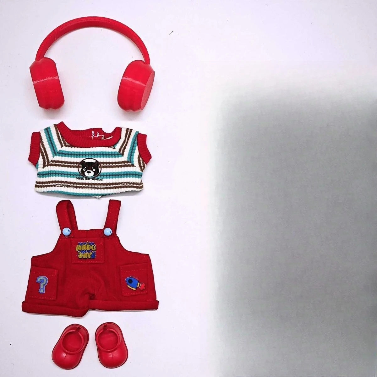 Labubu 3.0 Big Into Energy Red Sports Outfit with Earphones for 15/17cm Ropa Labubu Dolls