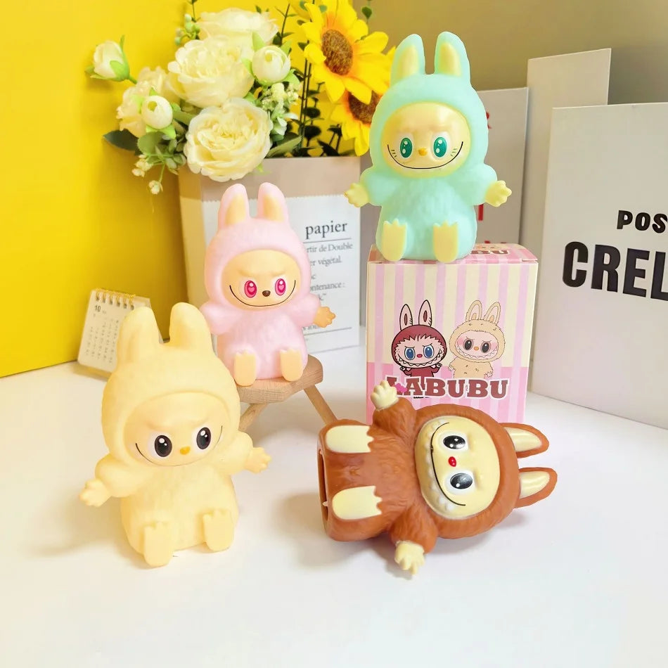 Labubu Night Light Cartoon Cute Children Toy Gift Diy Resin Car Labubu Model Soft Glow Bedside Companion for Sleep gift