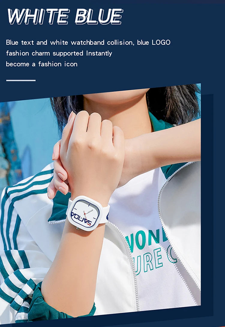 SANDA Brand Fashion Sports Quartz Watch Men Luxury Casual Waterproof Silicone Strap Men Clock  Simple Design Men Wristwatch 3203