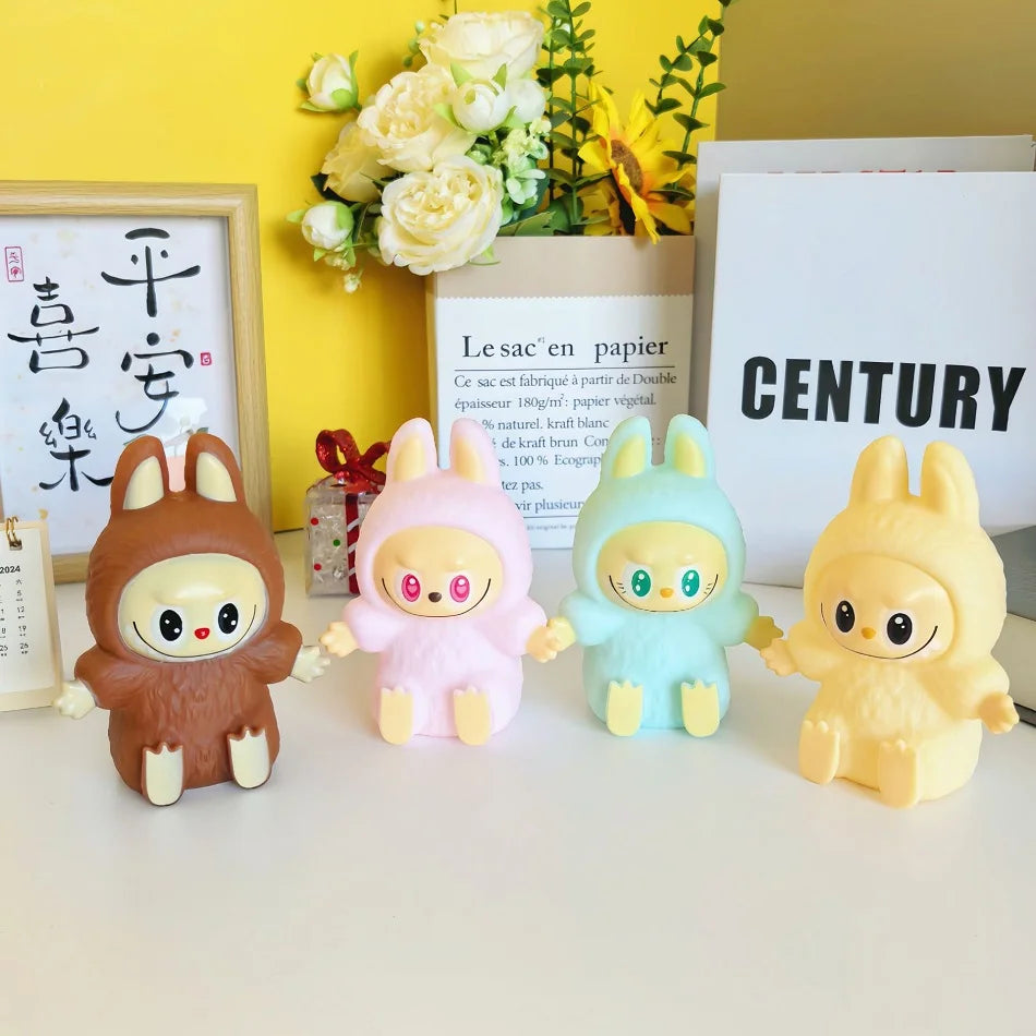 Labubu Night Light Cartoon Cute Children Toy Gift Diy Resin Car Labubu Model Soft Glow Bedside Companion for Sleep gift