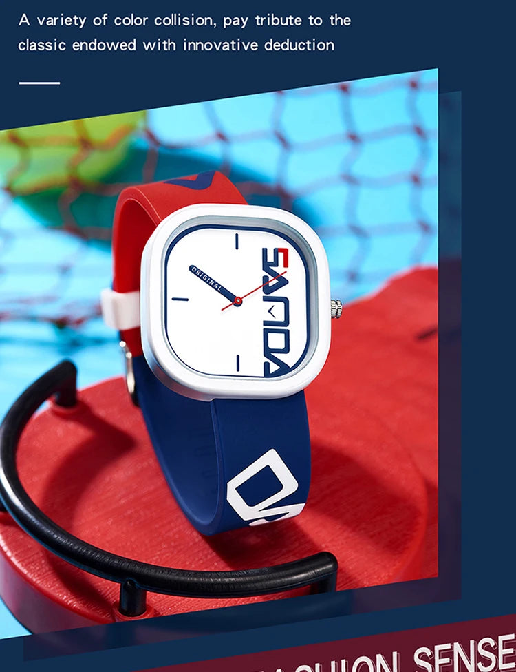 SANDA Brand Fashion Sports Quartz Watch Men Luxury Casual Waterproof Silicone Strap Men Clock  Simple Design Men Wristwatch 3203