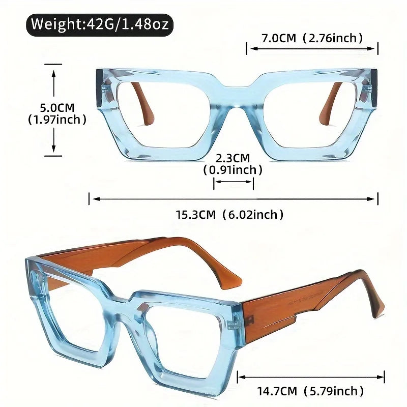 Y2K Oversized Clear Lens Glasses with Leopard Print Frame, Blue Light Blocking, Fashionable Accessory for Casual Attire