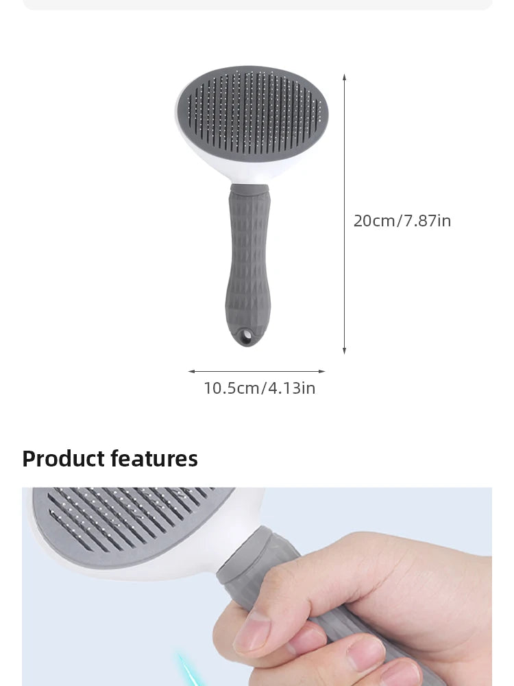 Pet Comb Automatic Hair Removal Comb Stainless Steel Needle Comb Cat Comb Cleaning Household Goods One Click Hair Removal