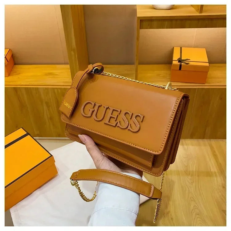 2025 Trendy! Women's Soft - Textured Small Square Crossbody Bag Small Square Crossbody Bag - Fashion - Forward Chain Style, Effortless Everyday Essential