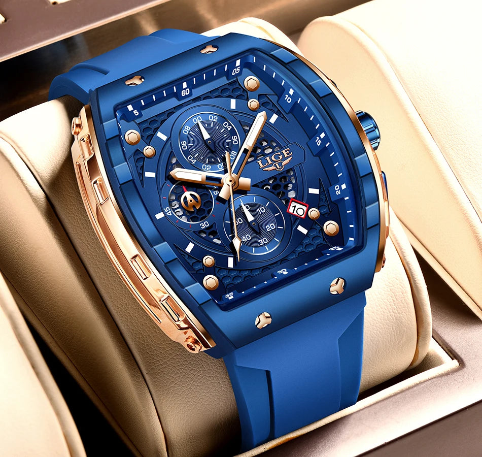 LIGE Top Brand Luxury Watches Men Sport 50M Waterproof Quartz Mens Watch Military Luminous Dive Wristwatch Male Reloj Homre 2024