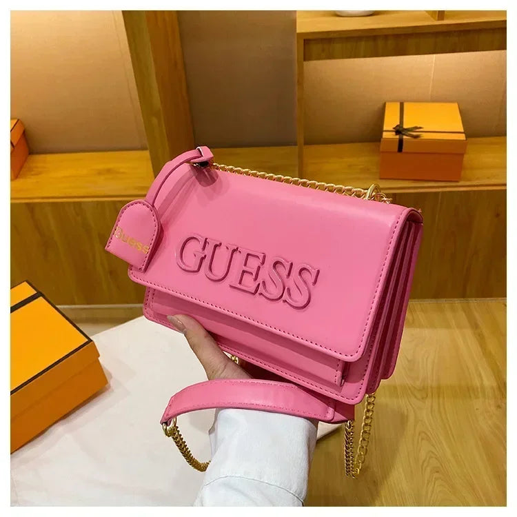 2025 Trendy! Women's Soft - Textured Small Square Crossbody Bag Small Square Crossbody Bag - Fashion - Forward Chain Style, Effortless Everyday Essential