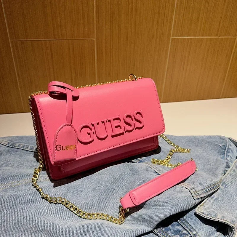 2025 Trendy! Women's Soft - Textured Small Square Crossbody Bag Small Square Crossbody Bag - Fashion - Forward Chain Style, Effortless Everyday Essential