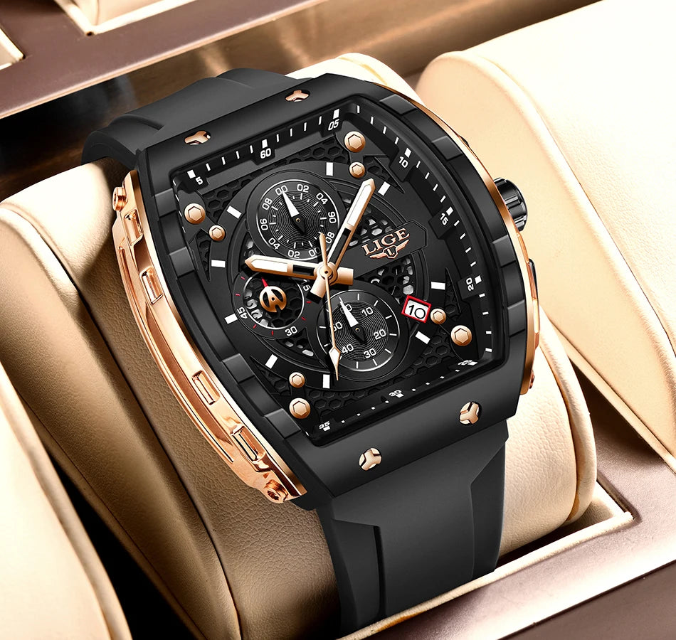 LIGE Top Brand Luxury Watches Men Sport 50M Waterproof Quartz Mens Watch Military Luminous Dive Wristwatch Male Reloj Homre 2024