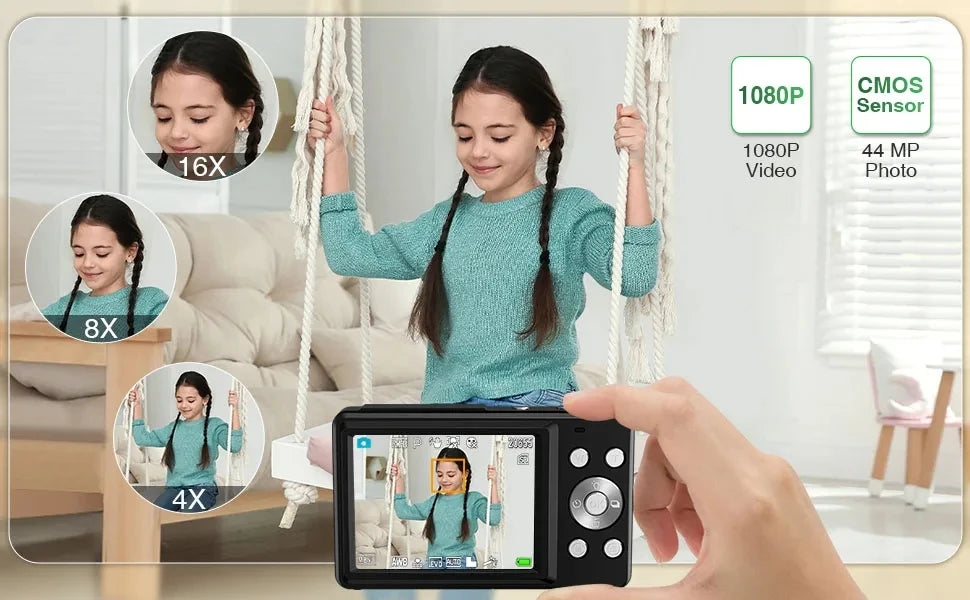 DC403 44MP HD Digital Camera 16X Digital Zoom Cameras Support For Taking Photos Recording Videos For Thanksgiving New Year Gifts