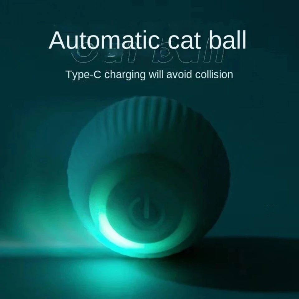 Power Ball Cat Toy, Interactive Cat Smart Ball Toy, Automatic Power Rolling Ball, Indoor Smart Pet Toy Ball with USB Charging